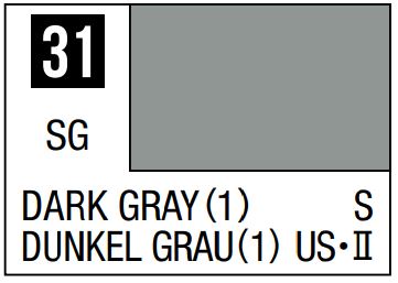 MR HOBBY 10ml Lacquer Based Semi-Gloss Dark Gray 1