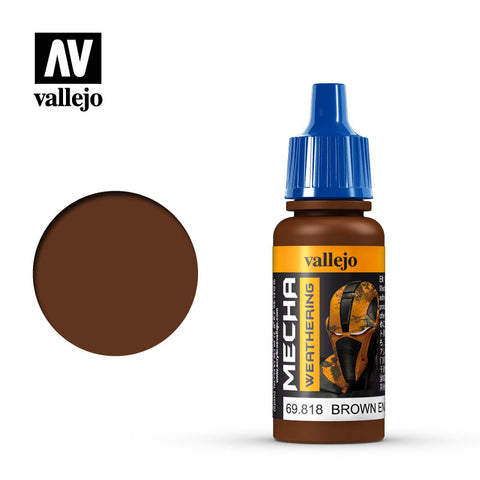 VALLEJO 17ml Bottle Brown Engine Soot (Matt) Mecha Color