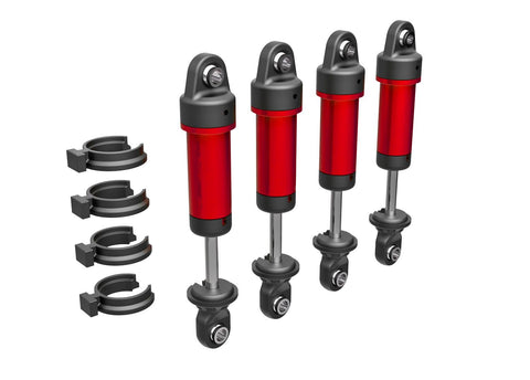 TRAXXAS TRX-4M Shocks, GTM, 6061-T6 aluminum (red-anodized) (fully assembled w / o springs) (4)