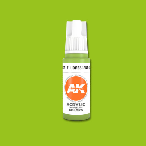 AKI Fluorescent Green 3G Acrylic Paint 17ml Bottle