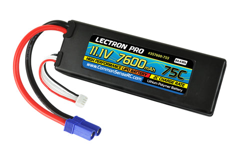 LECTRONPRO LIPO 11.1V 3S 7600mah 75C W/ EC5