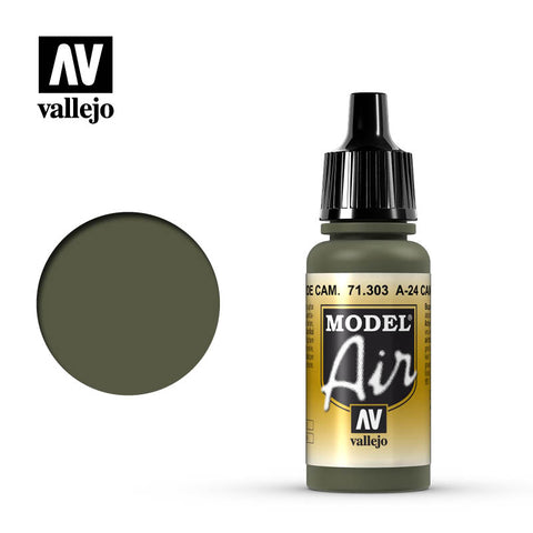VALLEJO 	17ml Bottle A-24M Camouflage Green Model Air