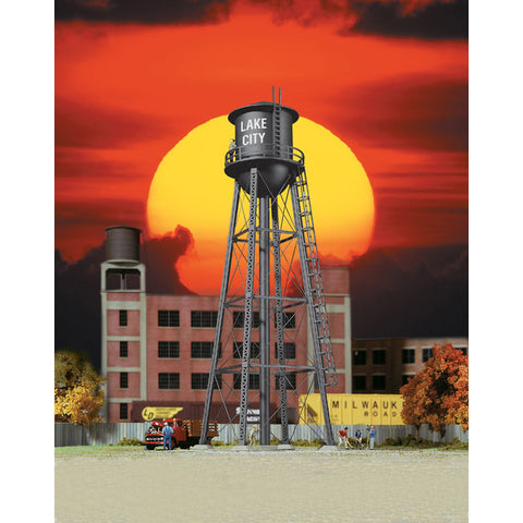 WALTHERS N City Water Tower -- Assembled - Black