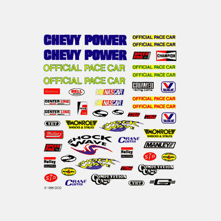 PINECAR Dry Transfer Decals, NASCAR