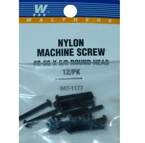 SCREW ROUND HEAD NYL 2-56 5/8"